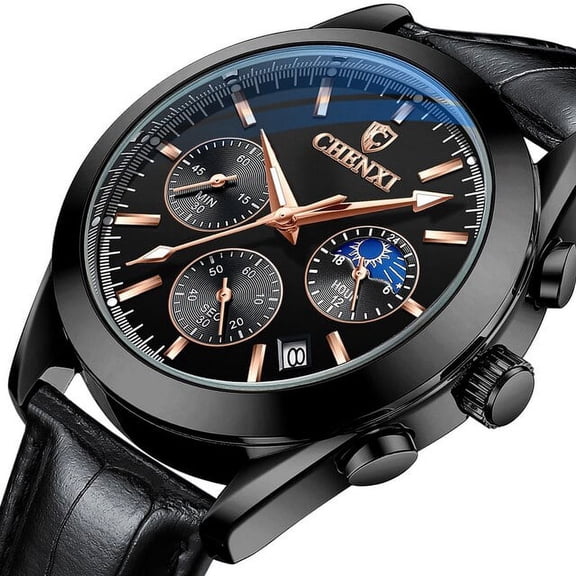 CHENXI Men Watches New Fashion Chronograph Luxury Brand Waterproof Casual Leather Quartz Men Watch Sport Military Wristwatch