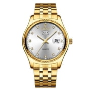 CHENXI Mens 2.0cm Golden Stainless Steel Analog Wristwatch, Waterproof, Rose