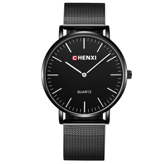 CHENXI Mens Watches Fashion Top Brand Luxury Mesh Black &amp; Golden Strap Quartz Men Watch Ultra Thin Waterproof Male Wristwatches