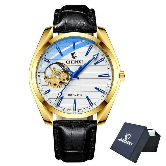 CHENXI New Luxury Men Automatic Mechanical Watch Fashion Leather Clock Top Brand Business Tourbillon Waterproof Wristwatch