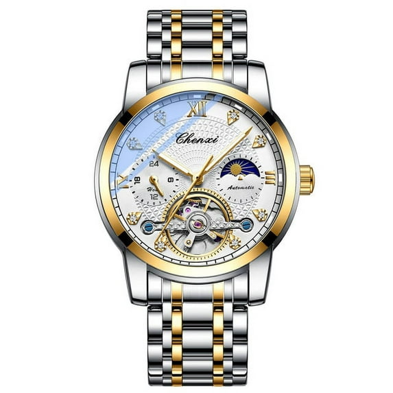 CHENXI New Mens Mechanical Watches Top Brand Stainless Steel Automatic Watch Men Waterproof Luminous Business Wristwatch