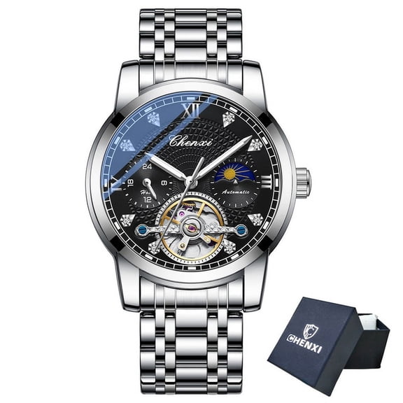 CHENXI New Mens Mechanical Watches Top Brand Stainless Steel Automatic Watch Men Waterproof Luminous Business Wristwatch