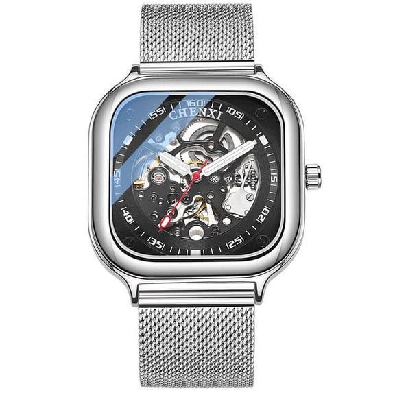 CHENXI Top Brand Watch Men Luxury Automatic Mechanical Wrist Watch Man Stainless Steel Waterproof Skeleton Tourbillon Clock