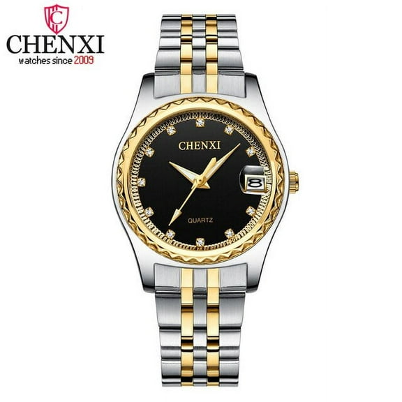CHENXI Top Luxury Brand Men Women Watches Full Steel Rhinestone Quartz Watch Couples Clock Waterproof Wrist Watches for Lovers