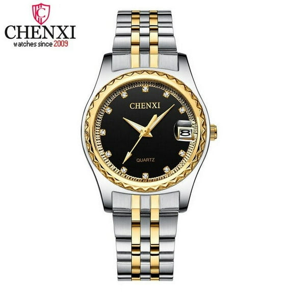 CHENXI Top Luxury Brand Men Women Watches Full Steel Rhinestone Quartz Watch Couples Clock Waterproof Wrist Watches for Lovers