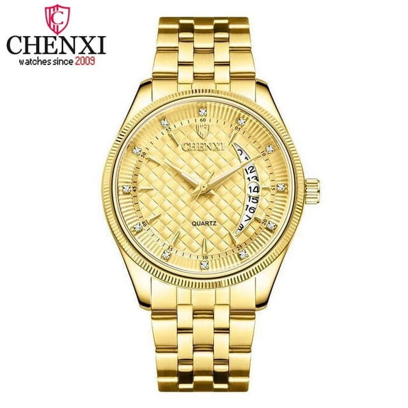 CHENXI Top Men Watch Luxury Brand Stainless Steel Waterproof Quartz Wristwatch Mens Watches Fashion Golden Business Male Clock