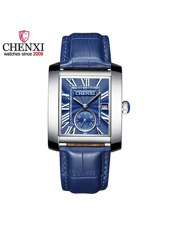 Vintage Classic Square Brown Leather Strap Wrist Watches Fashion Brand Watches Men's Quartz Clock Montre Femme
