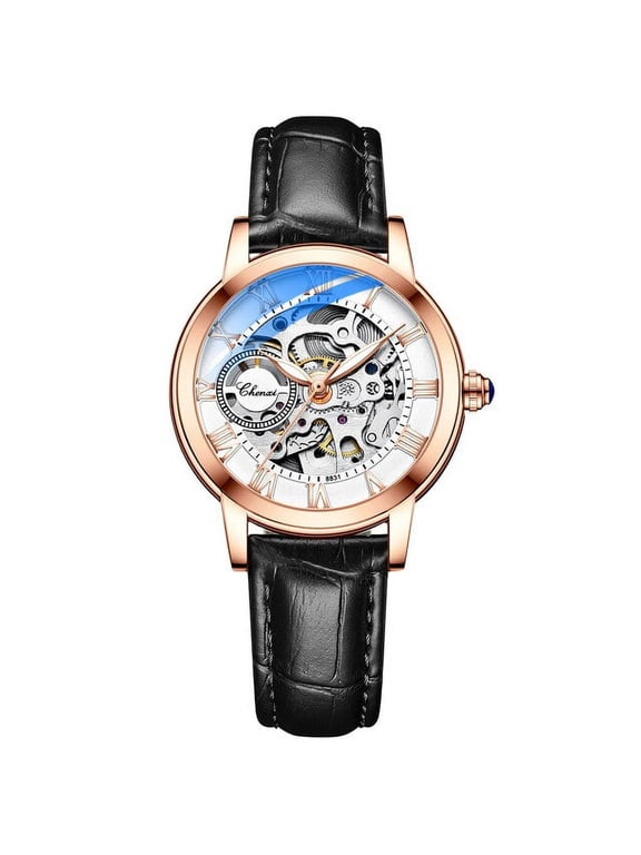 Women Automatic Mechanical Watch Top Brand Luxury Stainless Steel Waterproof Wrist Watch Ladies Skeleton Tourbillon Clock
