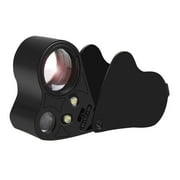 CHENZERO Foldable Jewelry Magnifier With Bright LED Light 30X 60X Illuminated Jewelers Eye Magnifier For Gems Jewelry Wire for Rings Making