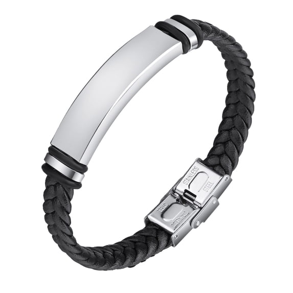 CHENZERO Men Braided Link Stainless Steel Chain Bracelet Necklaces
