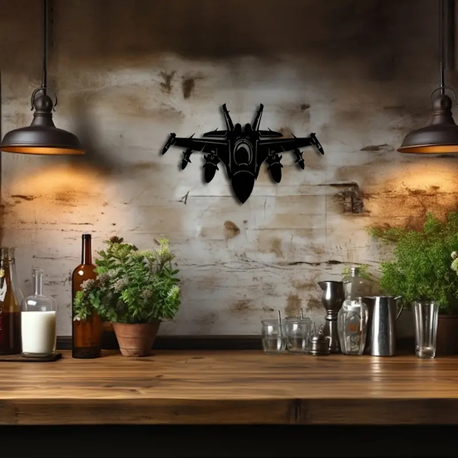 CHENZERO Metal Wall Art Aircraft Air Force Logo Home Decoration