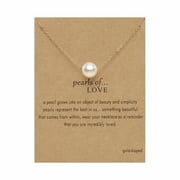 CHENZERO Selling Love Pearl Necklace Creative Card Clavicle Chain Women Chain Necklace