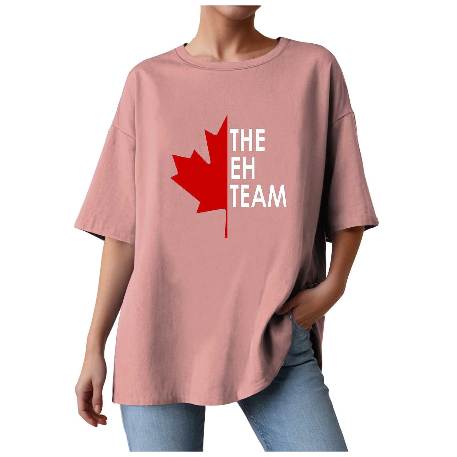 Women’s Oversized Tunic T-Shirt – Drop Shoulder Short Sleeve, Cotton Blend, Boyfriend Fit, Casual Basic Top - View #5