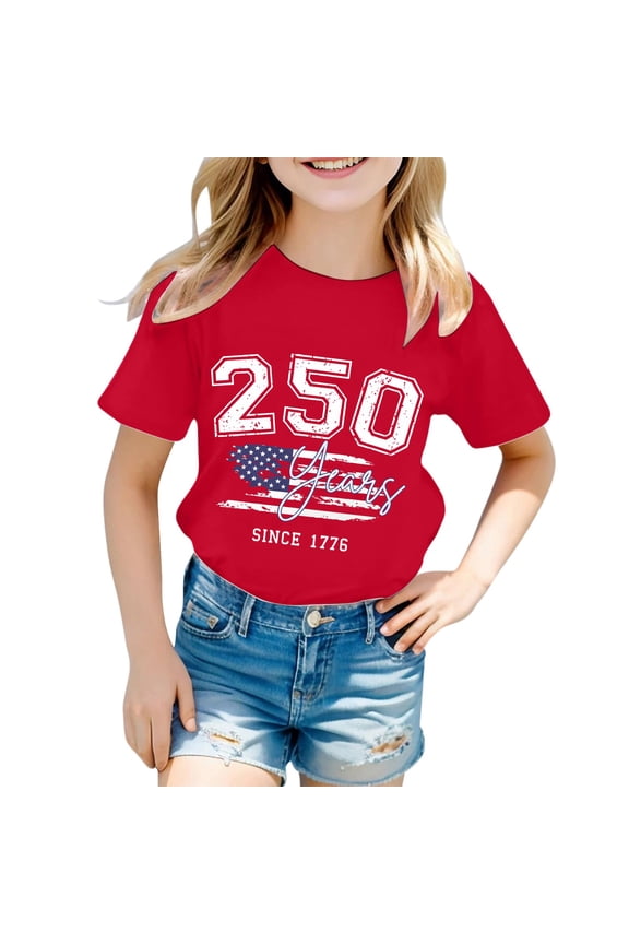 250 Years American 250th Anniversary US USA Flag 4th of July T-Shirt for Kid Boy Girl