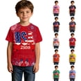 thumbnail image 1 of CHENge 250 Years USA Shirt for Kids 1776 American Flag Graphic Shirt Boys Girls Patriotic Short Sleeve 4th of July Tee Top,1-2 Years, 1 of 5