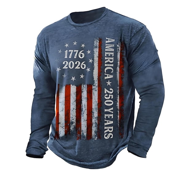 CHENge 250th Anniversary USA Shirt 250th Anniversary Shirt Patriotic July 4th T-Shirt – 1776-2026 Long Sleeve O-Neck T-Shirt