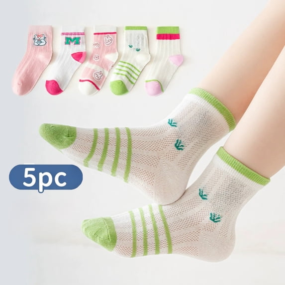 CHENge 5Pcs Funny Cartoon Socks for Boys & Girls (9-12 Years)
