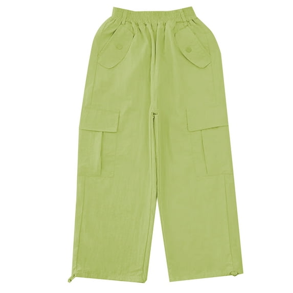 CHENge Baggy Jeans Girls 10-12 Elastic Waist Denim Pants Denim Ripped Teen Clothes Fall Outfits,Green 5-6 Years
