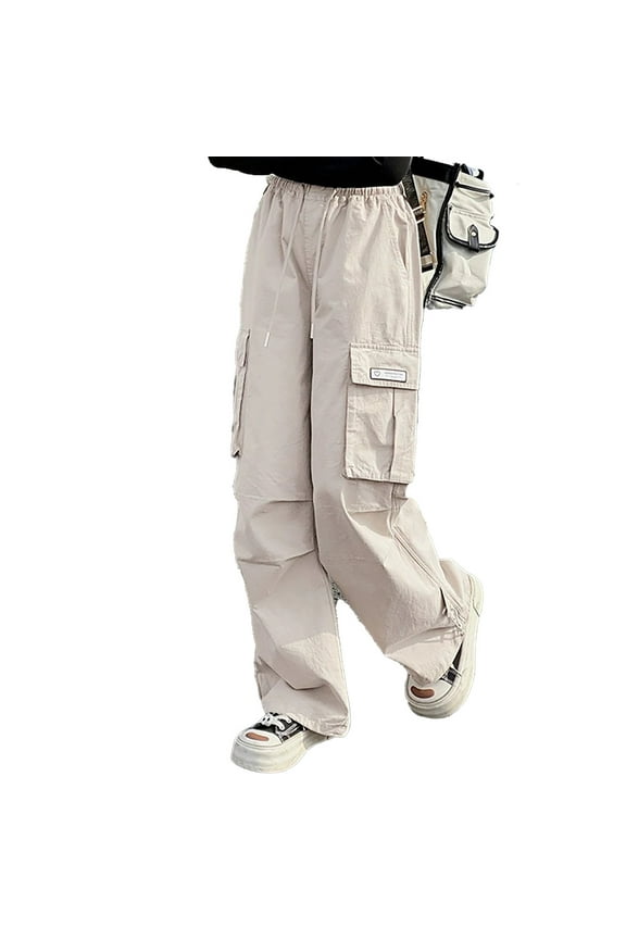 Baggy Jeans for Girls High Elastic Waisted Denim Pants Demin Pants with Pockets Fall Outfits,White 14-15 Years