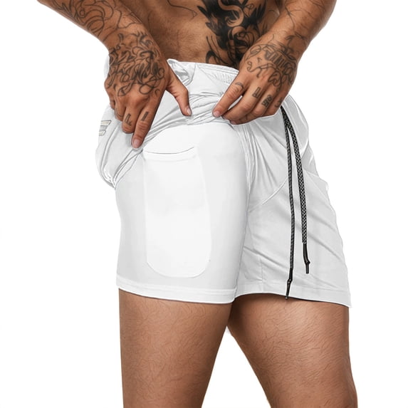 CHENge Beach Shorts Men Fashion Hawaiian Print Quick Dry 4th Of July Swim Trunks with Compression Liner Stretch Fabric Mens Summer Clothes