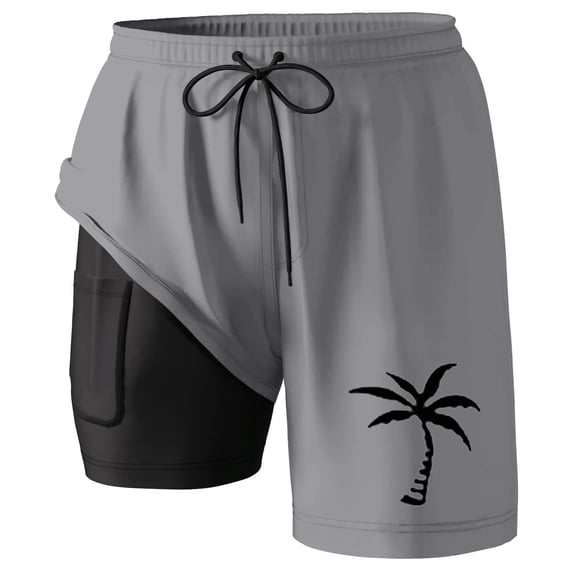 CHENge Board Shorts Men's No Lining Casual Hawaiian Print Quick-Dry Surf Board Shorts with Built-In Briefs Upf 50+ Sun Protection Fishing Shorts for Men