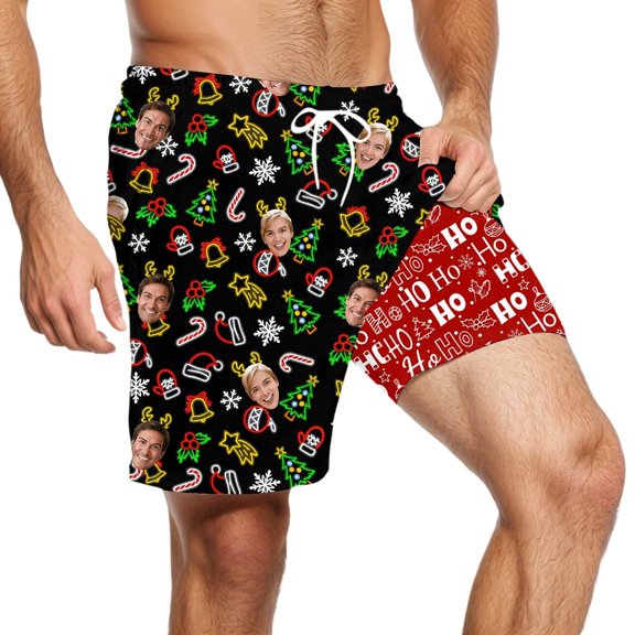 CHENge Board Shorts with Liner Casual Retro Tropical Print Quick Dry Surf Board Shorts with Built-In Briefs Upf 50+ Sun Protection Beach Wear