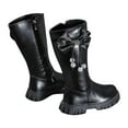 thumbnail image 1 of CHENge Boots For Girls,Girls Fashionable Flat Boots Comfortable Soft Sole Leather Children Ankle Booties For Everyday Wear(Z3Black,5.5-6 Years), 1 of 5