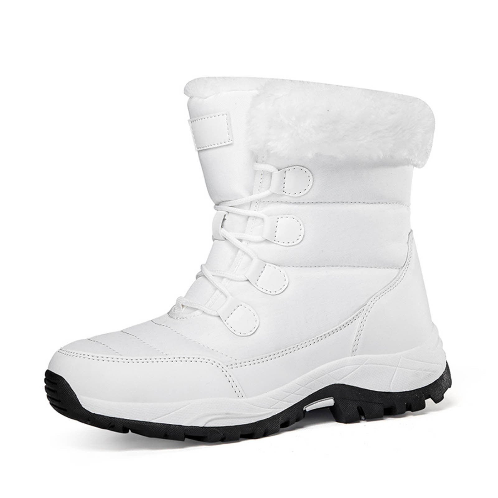 CHENge Boots for Women Knee High Wide Calf Comfort Softs Elastic Bow Design Warmth Comfortable with Side Zipper Thigh High Boot Winter Walking(White,6.5)