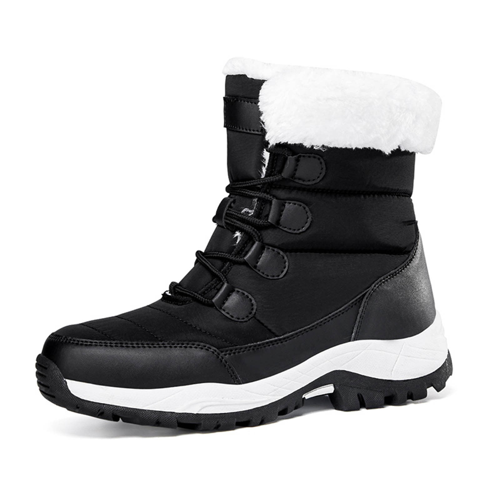 CHENge Boots for Women Knee High Fashion Soft Comfort Bow Design Warm Lightweight Breathable Thigh High Boot Winter Snow Shoes(Black,8)