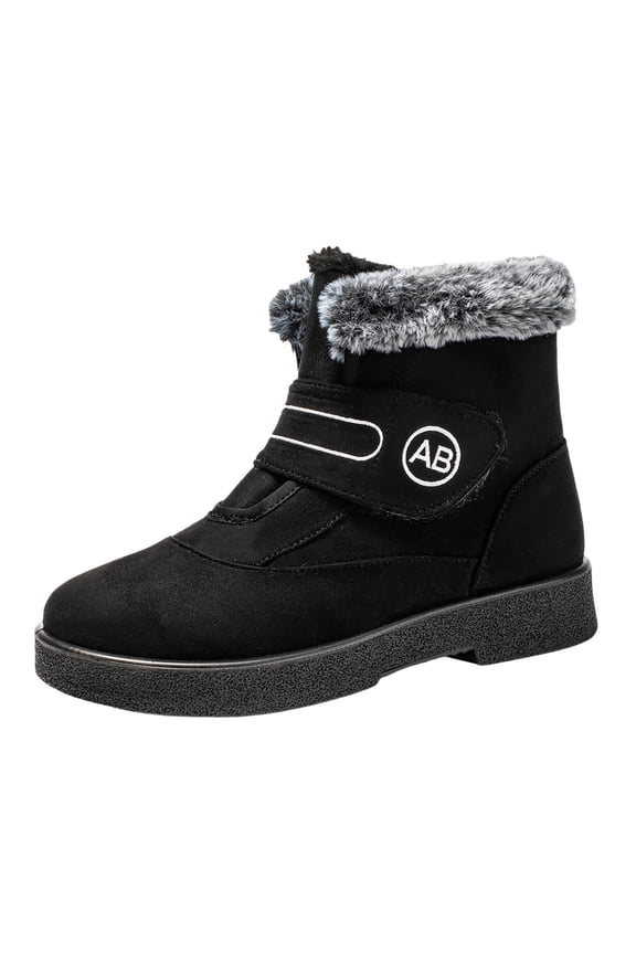 Boots for Women Wide Calf Fashion Soft Comfort Bow Design with Traction Sole White Boot Outdoor Mountaineering Snow Footwear(Black,7)