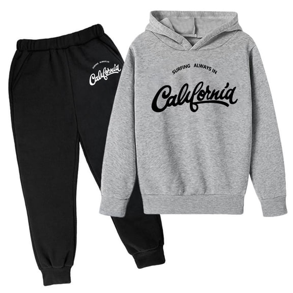 CHENge Boys Hoodies Size 14-16,Boys Autumn Winter Hoodie Pullover Set Casual Letter Print Long Sleeve Outfit Warm Comfortable Kids Clothes Stylish Two-Piece Back To School Fashion Tops