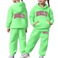 thumbnail image 1 of CHENge Boys Sweatshirt 10-12,Girls Long Sleeve Hooded Sweatshirt and Pants Set Cute Pullover Tracksuit Warm Outfit for Toddler Kids Casual Playwear Back To School Fashion Tops, 1 of 7
