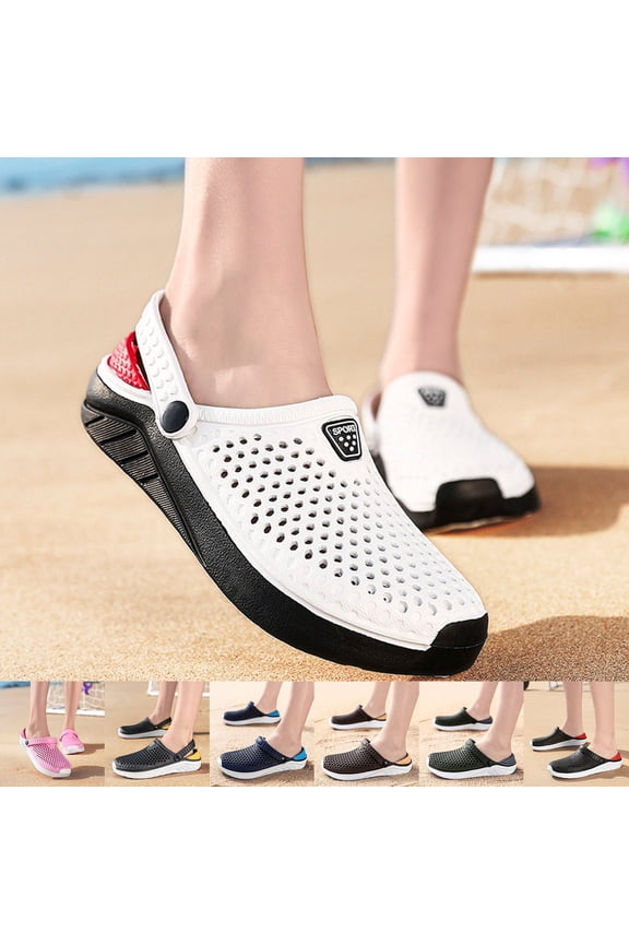 Clogs Woman Man Comfort Summer Sandals Garden Beach Pool Slippers Outdoor Men's Waterproof Rubber Clog with Mesh Upper -sizes 8 to 12