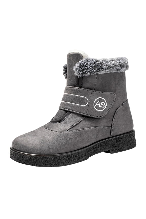 Cowboy Boots for Women Casual Comfortable Breathables Warmth Comfortable with Side Zipper Knee High Boot Winter Snow Outdoor Footwear(Grey,6.5)