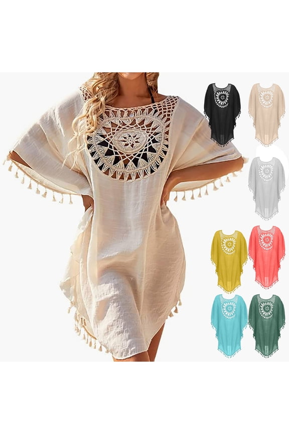Crochet Sheer Kaftan Caftan Beach Dress Bathing Suit Swim Coverup One Piece