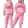 thumbnail image 1 of CHENge Cute Hoodies For Teen Boys Y2K,Girls Long Sleeve Hooded Sweatshirt and Pants Set Cute Pullover Tracksuit Warm Outfit for Toddler Kids Casual Playwear Back To School Fashion Tops, 1 of 7