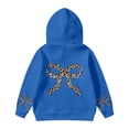 thumbnail image 1 of CHENge Cute Hoodies for Girls Size 3-14, Fashion Leopard Bow Printed Hooded Sweatshirts,Autumn/Winter Outfits(Z2B-Blue,11-12 Years), 1 of 5