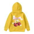thumbnail image 1 of CHENge Cute Hoodies for Girls Size 3-14, Fashion Leopard Bow Printed Hooded Sweatshirts,Autumn/Winter Outfits(Z3C-Yellow,9-10 Years), 1 of 5
