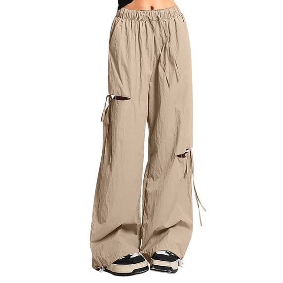 CHENge Cute Pants for Girls 10-12 Trendy Relaxed Fit Casual Slim Long Pants with Pockets Kids Clothes,Khaki 12-13 years
