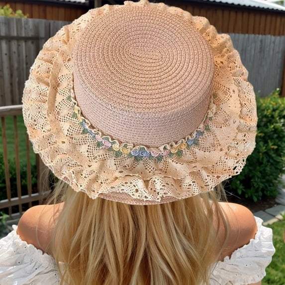 CHENge Elegant Lace Sun Hat For Women Comfortable Breathable Wide Brim Summer Fashion Accessory Suitable For All Year Round