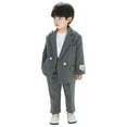 thumbnail image 1 of CHENge Fashion Boys Suit Size 8,Formal Solid 2-Piece Suit Daily Notch Lapel Jacket and Pants Formal Party Outfits(Grey-3,11-12 Years), 1 of 6