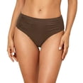 thumbnail image 1 of CHENge Brown Full Coverage Bikini Bottoms for Women Mid Rise Bathing Suit Bottoms for Women Ruched Tummy Control Swim Bottoms, 1 of 3