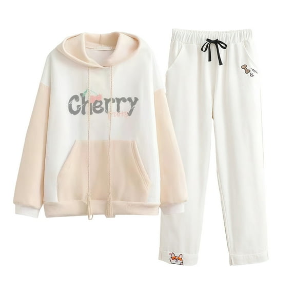 CHENge Girls Fall Outfits,2 Piece Casual Comfortable Fashionable Loose Fit Long Sleeve Hoodie Pullover Tops With Joggers Pants Teen Sweatshirt for Women(Z01-Grey,10years)