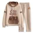thumbnail image 1 of CHENge Girls Fall Outfits Size 10-12,Casual Comfort Long Sleeve Tops With Joggers Pants Teen Hoodie Pullover Sweatshirt for Women 2 Piece Set(Z12-Beige1,14years), 1 of 7