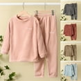 thumbnail image 1 of CHENge Girls Pajamas Warm Soft Cozy Pullover Sweatshirt Long sleeve Sleepwear Pants Set for Kids, 1 of 4