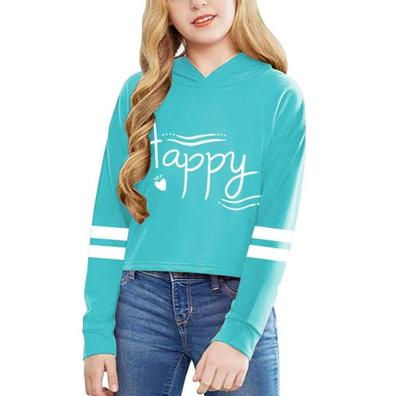 CHENge Girls Hoodie Size 10-12 Vintage Plain Color Breathable Long Sleeve Hoodies Cute Oversized Pocket Sweatshirt Tops