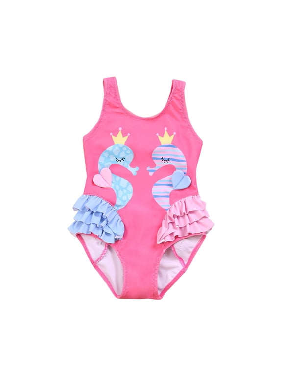 Girls One Piece Swimsuits Size 6 Fashion Floral Breathable Upf 50+ Uv Sun Protection Adjustable Strap Bathing Suits Girl Swim Suit Kids Padded Swimwear