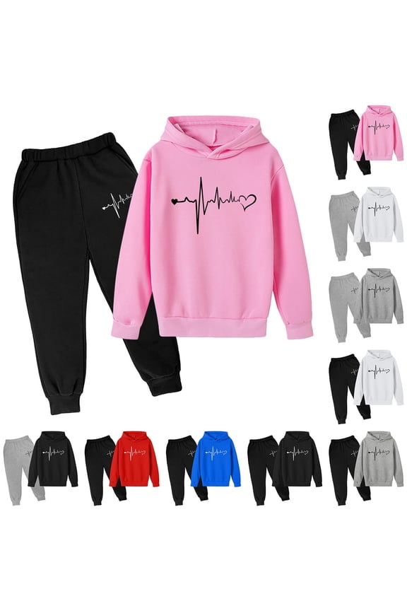 Girls Spring Outfits Sweetie-girl Hoodie Top and Camouflage Legging Pants 2PCS Girls' Clothing Sets Size 6-16