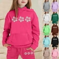 thumbnail image 1 of CHENge Girls Sweatpants Set - 2 Piece Velour Pullover Kids Cute Hoodies Sweatshirt and Jogger Sweatpants Tracksuit Set (7-12), 1 of 7