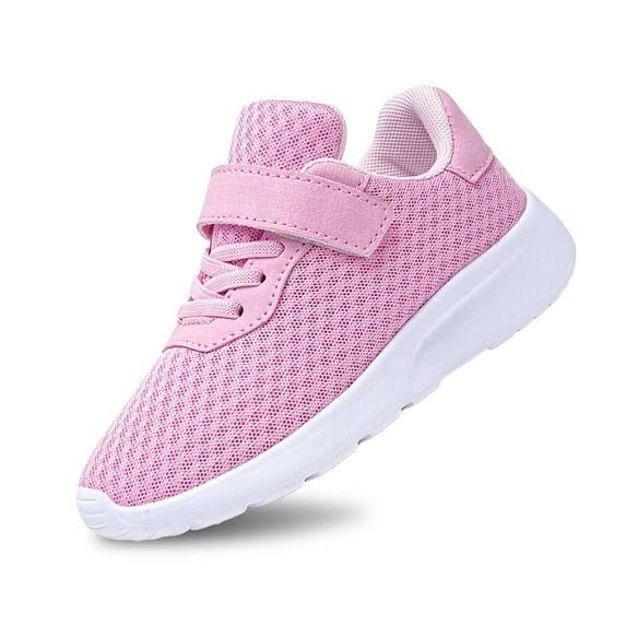 CHENge Girls Tennis Shoes(Pink),Girls Athletic Sneakers Lightweight Breathable Mesh Running Shoes For Kids Comfortable Fashion Solid Color Footwear